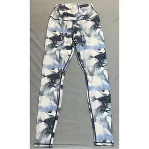Alo Yoga Black Gray Blue Tie Dye Airbrush Leggings Size Medium